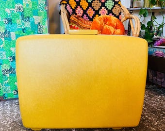 Vintage Suitcase/Luggage, Royal Traveler,  Yellow, Travel Case