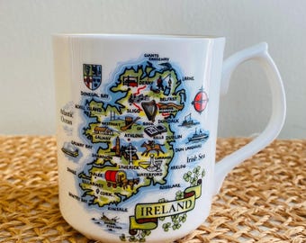Vintage Ireland Mug, Souvenir Ireland Coffee Mug, Lyness, Fine Bone China