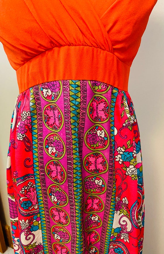 Vintage Maxi Dress, Psychedelic Jewel Tone Skirt,… - image 4