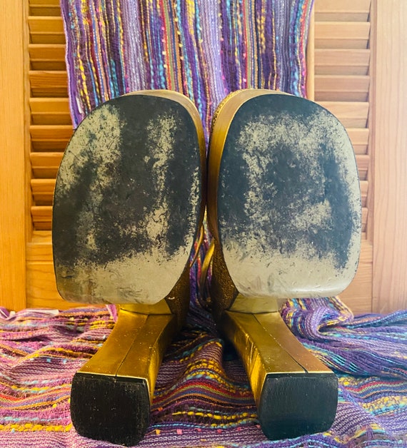 Vintage Platform Shoes, Gold Metallic, 1970’s, It… - image 6