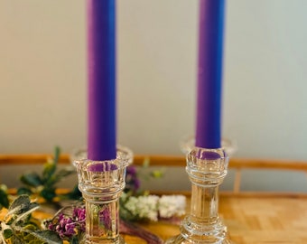 Vintage Glass Candlestick Holders