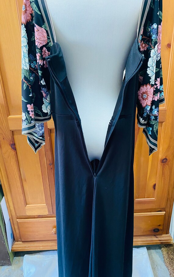 Vintage Maxi Dress with Boho Capelet/Shawl, Black… - image 5