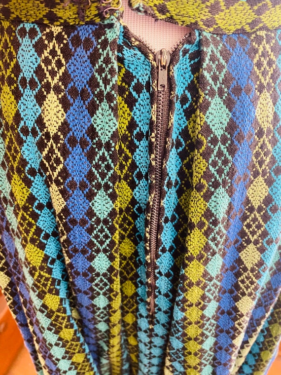 Vintage Boho Skirt, Abstract Handmade Pleated Ski… - image 7