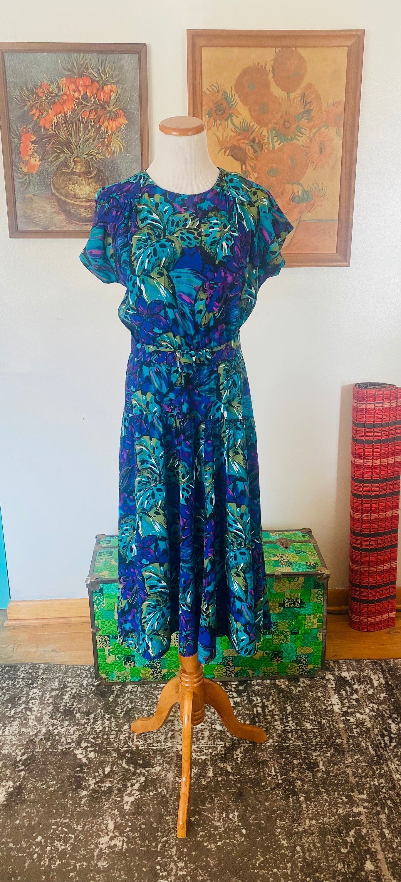 Vintage Rayon Dress - Etsy