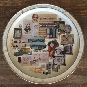 Vintage Kelvinator Anniversary Tray, Advertising from the 1980&#39;s, Metal, Round