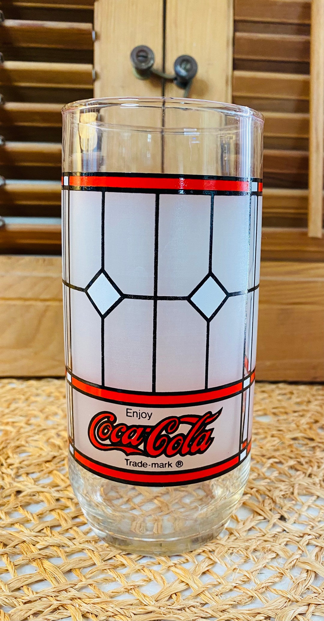Vintage Coca Cola Glass, Stained Glass
