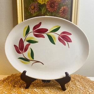 Vintage Stetson Platter, Elizabethan Spray, MCM Serving Platter, Hand Painted
