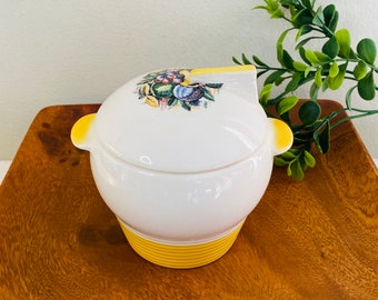 Vintage Sugar Bowl, MCM Country Kitchen Sugar Bowl/Jam Pot, Ceramic