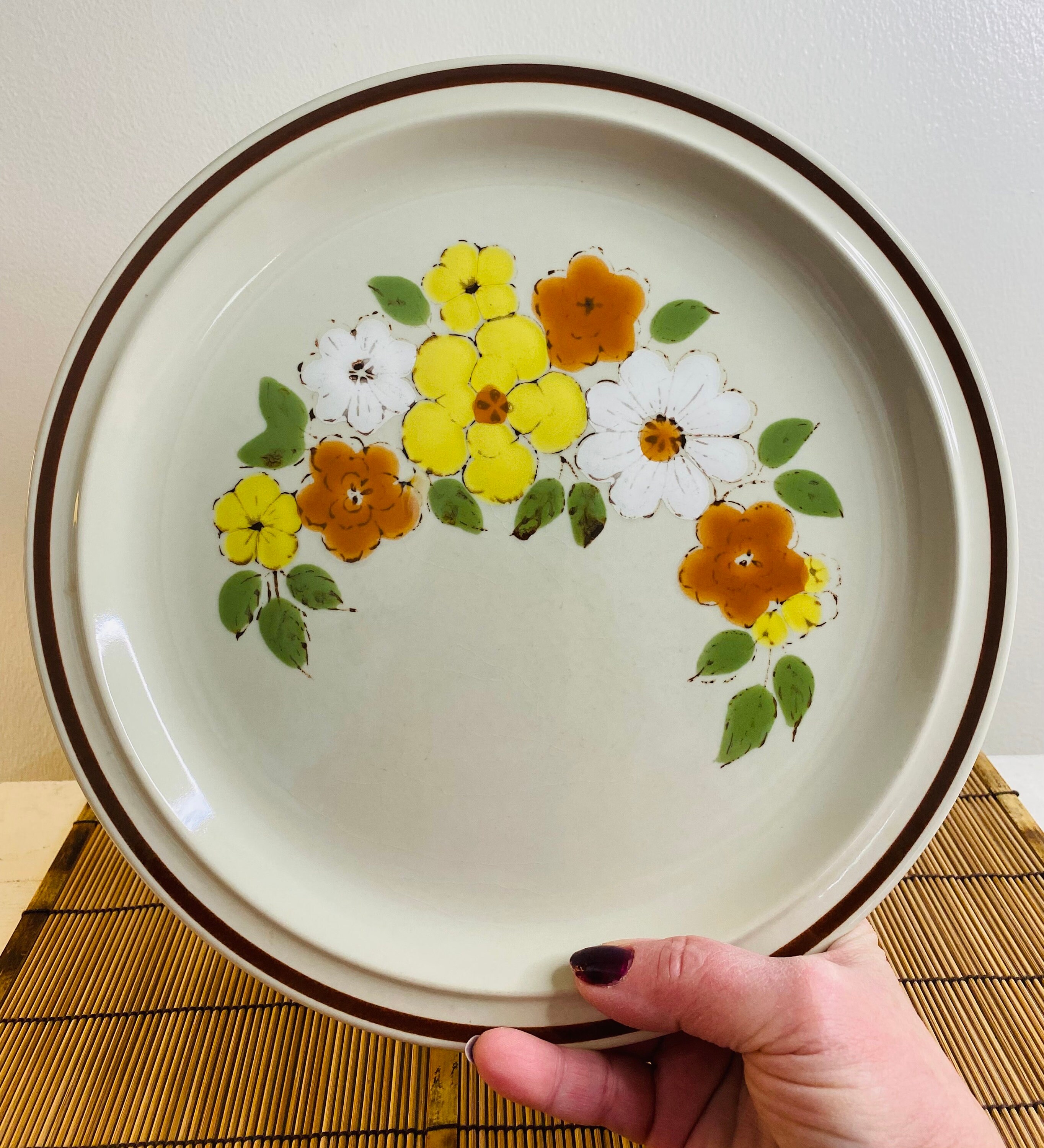 Vintage Stoneware, Hand Painted Flower Garden Collection, Dinner