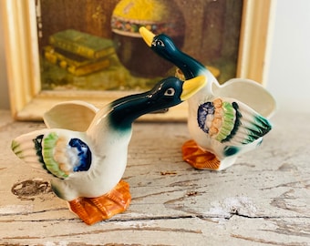Vintage Mallard Duck Planters, Made in Japan