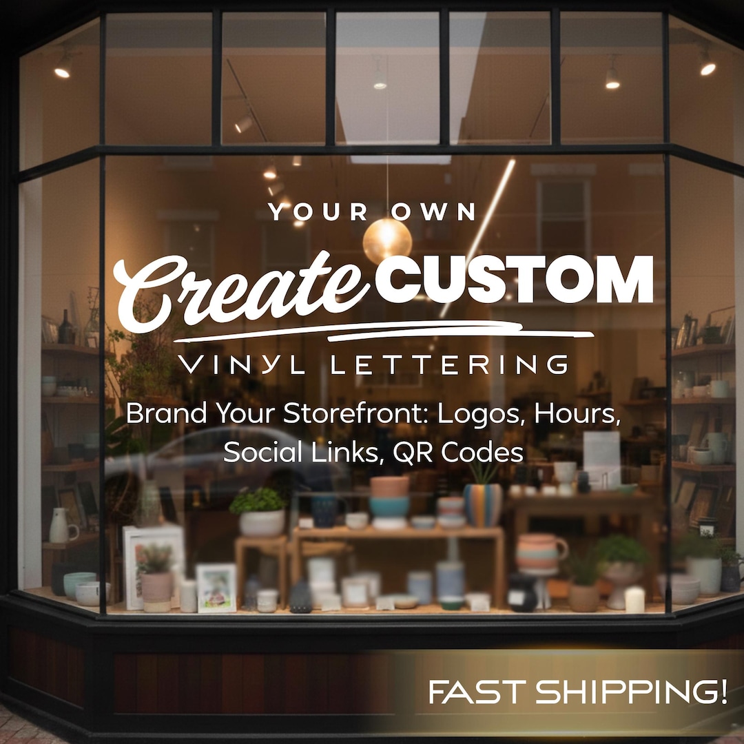 Custom Business Door Decal With Logo | Personalized Storefront Vinyl ...