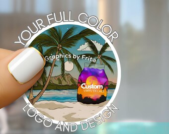 Custom Vinyl Decals for Business | Personalized Logo Stickers for Car, Laptop, Wall | Waterproof Printed Decals in Glossy, Matte,Holographic