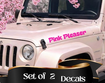 Custom Hood Text Decal | Car Vinyl Sticker Banners | Offroad Vehicles | Car Accessories | Mudding | Trucks & SUV | All Terrain | Set of Two