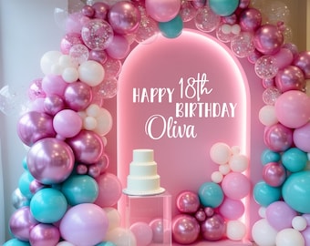 Custom Vinyl Decal: Personalized Party Sign, Birthday Balloon Arch Decor