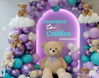 Custom Vinyl Decal, 2 Color Personalized Sign, Permanent or Removable, Backdrop Wall Decal for Baby Shower, Wedding, Birthday Party Decor