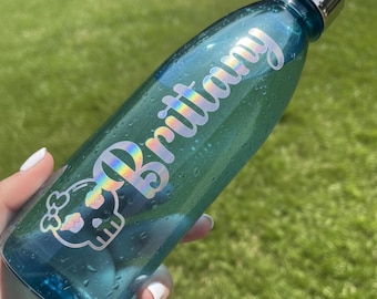 Custom Name Vinyl Decal: Girly Cupcake Skull, Laptop/Car Sticker