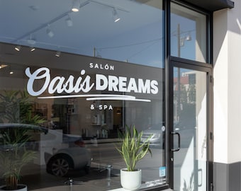 Create Your Own Business Door Sign - Custom Vinyl Lettering & Logo - Personalized Storefront Decal - QR Code Sticker for Social Media