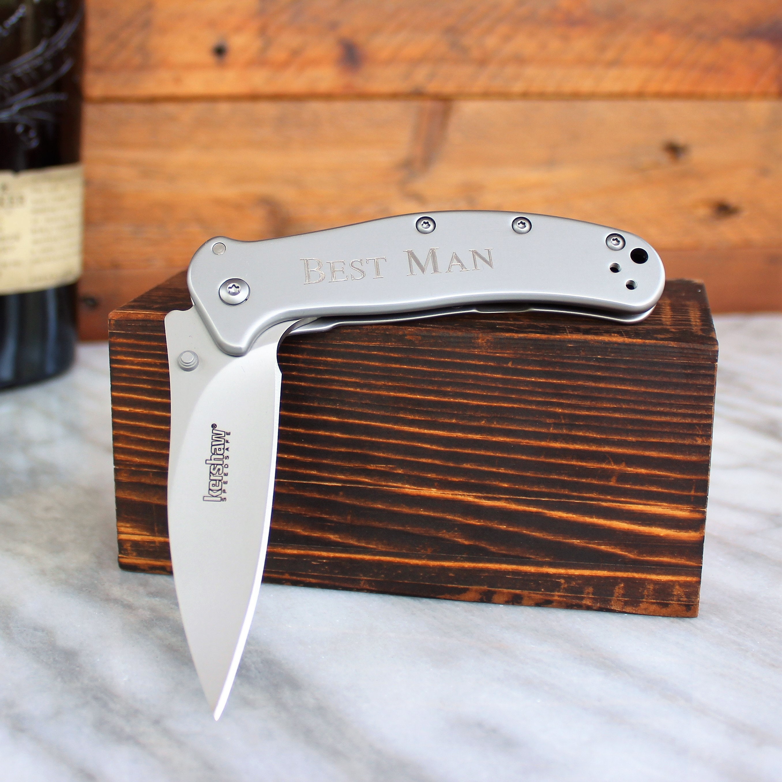Custom Engraved Groomsmen Knife Kershaw Zing SS Folding Etsy