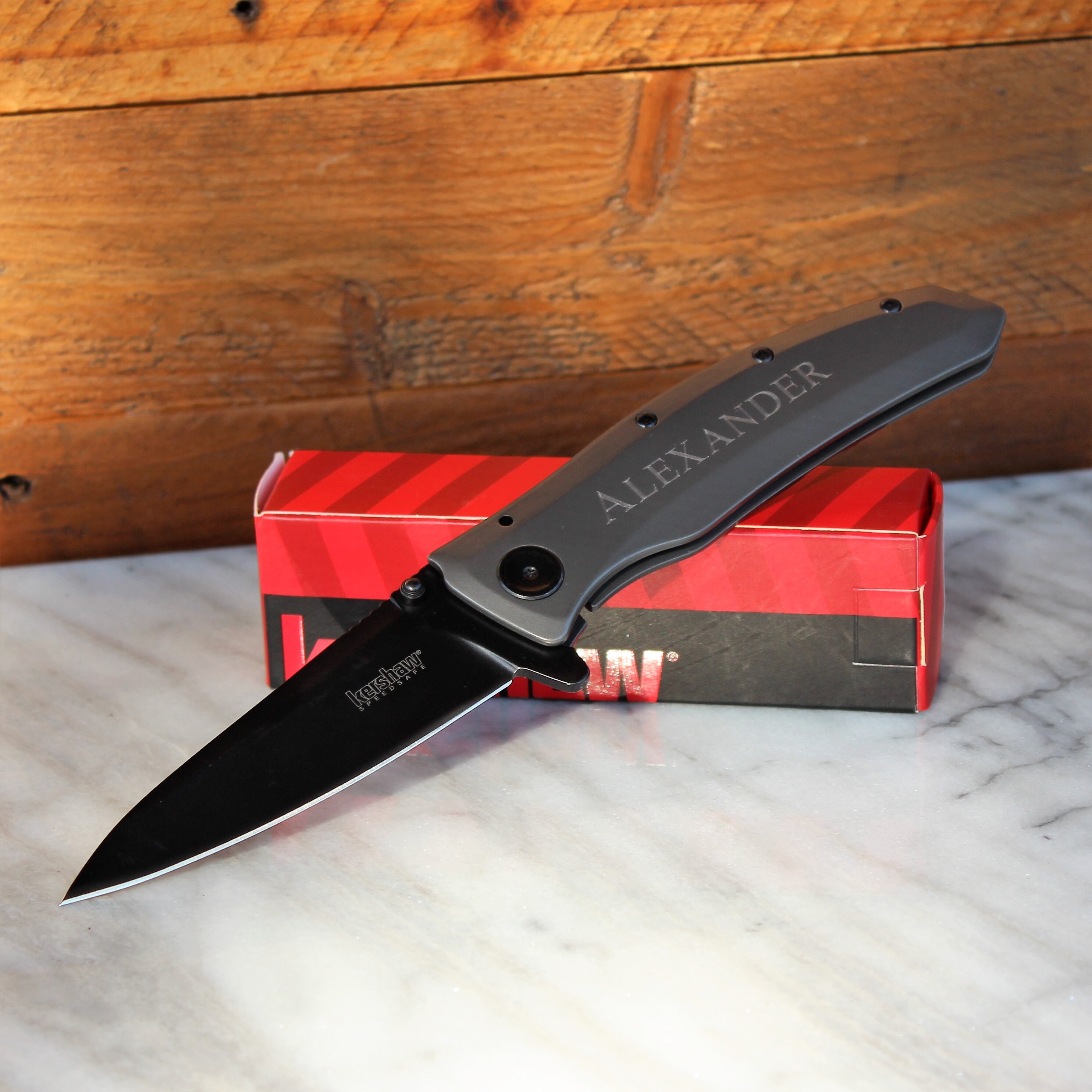 Custom Engraved Groomsmen Knife Kershaw Grid Folding Knife Etsy