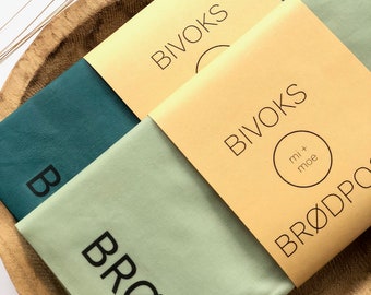 Beeswax Bread Bag Big  Ocean Green// Waxed Bag // Bread Bag // Reusable Bread Bag