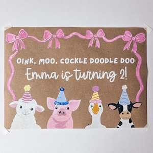 Custom Banner, Printed Butcher Paper Banner, Personalized Party Decor, Event Banner, Printed Banner, Personalized Banner, Farm Birthday