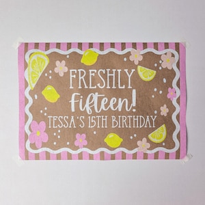 Custom Banner, Printed Butcher Paper Banner, Personalized Party Decor, Event Banner, Printed Banner, Personalized Banner, Freshly Lemon