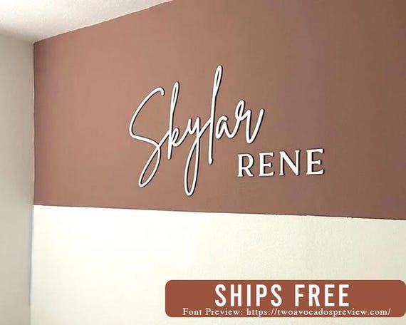 Stacked Custom name sign, wood name sign, nursery sign, nursery letters, children's decor, nursery decor, instant preview, girls room