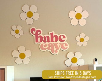 Babe cave sign, girls room sign, nursery sign, nursery decor, girl nursery sign