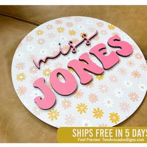 Teacher Name Sign, Teacher Appreciation Gift, Round Teacher Sign, Door ...