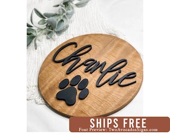 Pet name sign, dog name sign, dog mom, pet lover gift, cat name sign, dog room