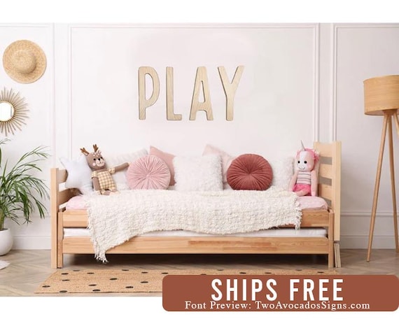 Play sign, playroom sign, Custom wood name sign cut out, playroom decor, kids wall decor