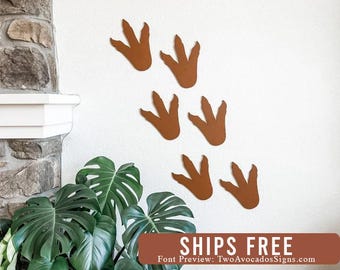 Dinosaur wall decor, dinosaur wall accessory, dinosaur sign, dinosaur nursery, dinosaur feet