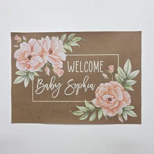 Custom Banner, Printed Butcher Paper Banner, Personalized Party Decor, Event Banner, Printed Banner, Personalized Banner, Floral Baby Shower
