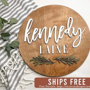 Nursery name sign, above crib name sign, round name sign, boho baby name sign, wood name sign, girl name sign, baby name sign