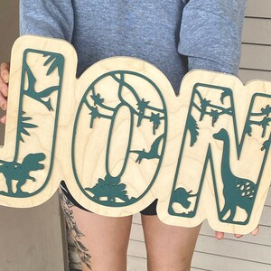 Large wood name sign, nursery name sign, girl name sign, above crib name sign, layered baby name sign, boy name sign, cut out sign