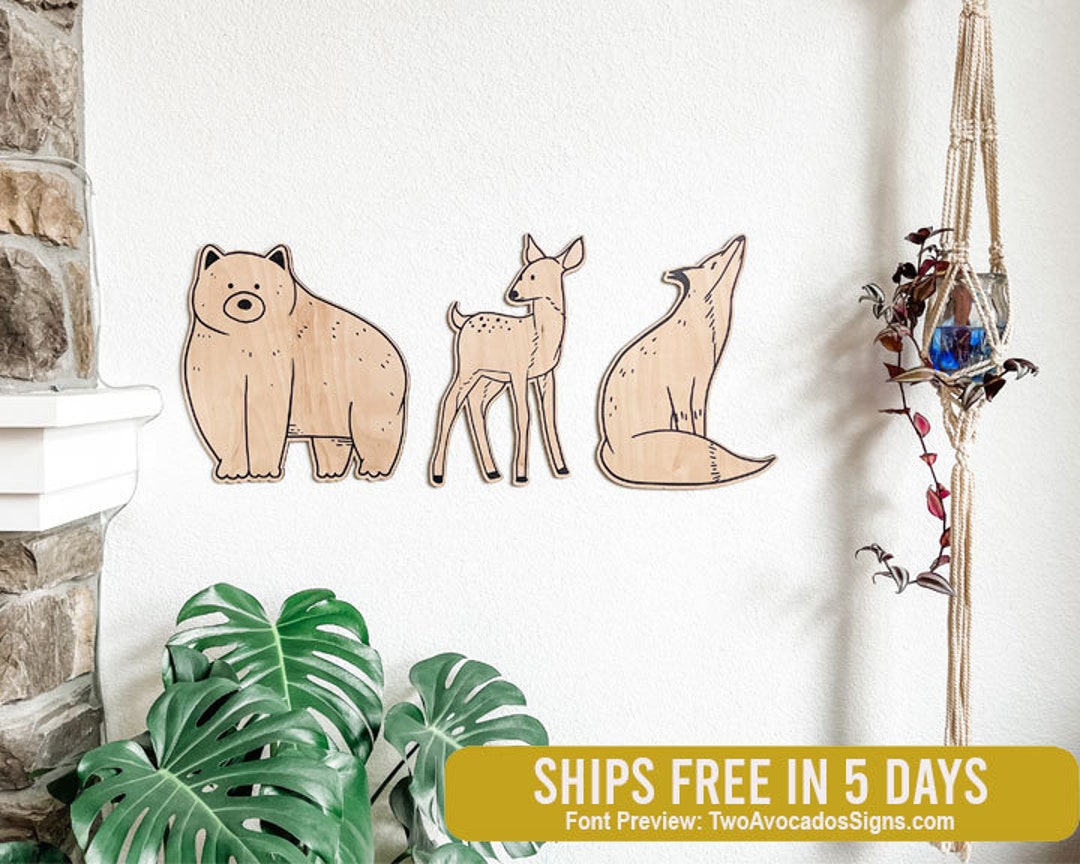 Woodland Wood Signs, Woodland Nursery, Woodland Kid Room, Woodland Wall