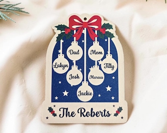 Personalized Family Christmas Ornament, Custom Last Name Ornament, Family Names Ornament, 5 Inch Christmas Keepsake, 2026 Ornament