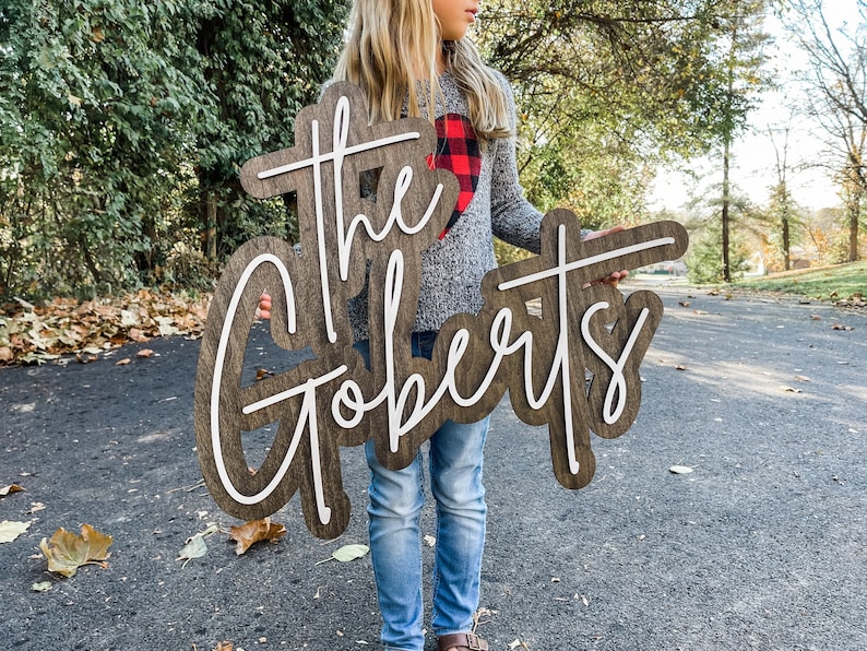 Large last name sign, cut out last name sign, wedding name sign, double name sign, cut out sign, outline sign, wood last name sign, wedding 
