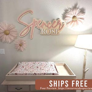 Large wood name sign, nursery name sign, boho nursery sign , above crib cut out, layered baby name sign, double baby name sign, cut out sign