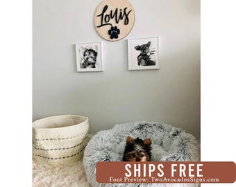 Pet name sign, dog name sign, dog mom, pet lover gift, cat name sign, dog room