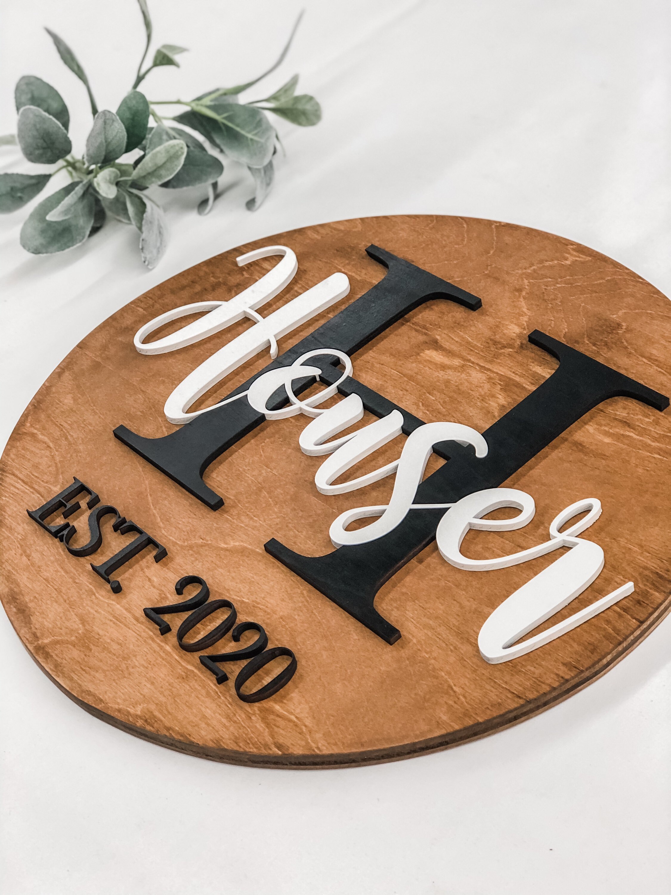 Round last name sign // laser cut sign // wedding round sign Etsy