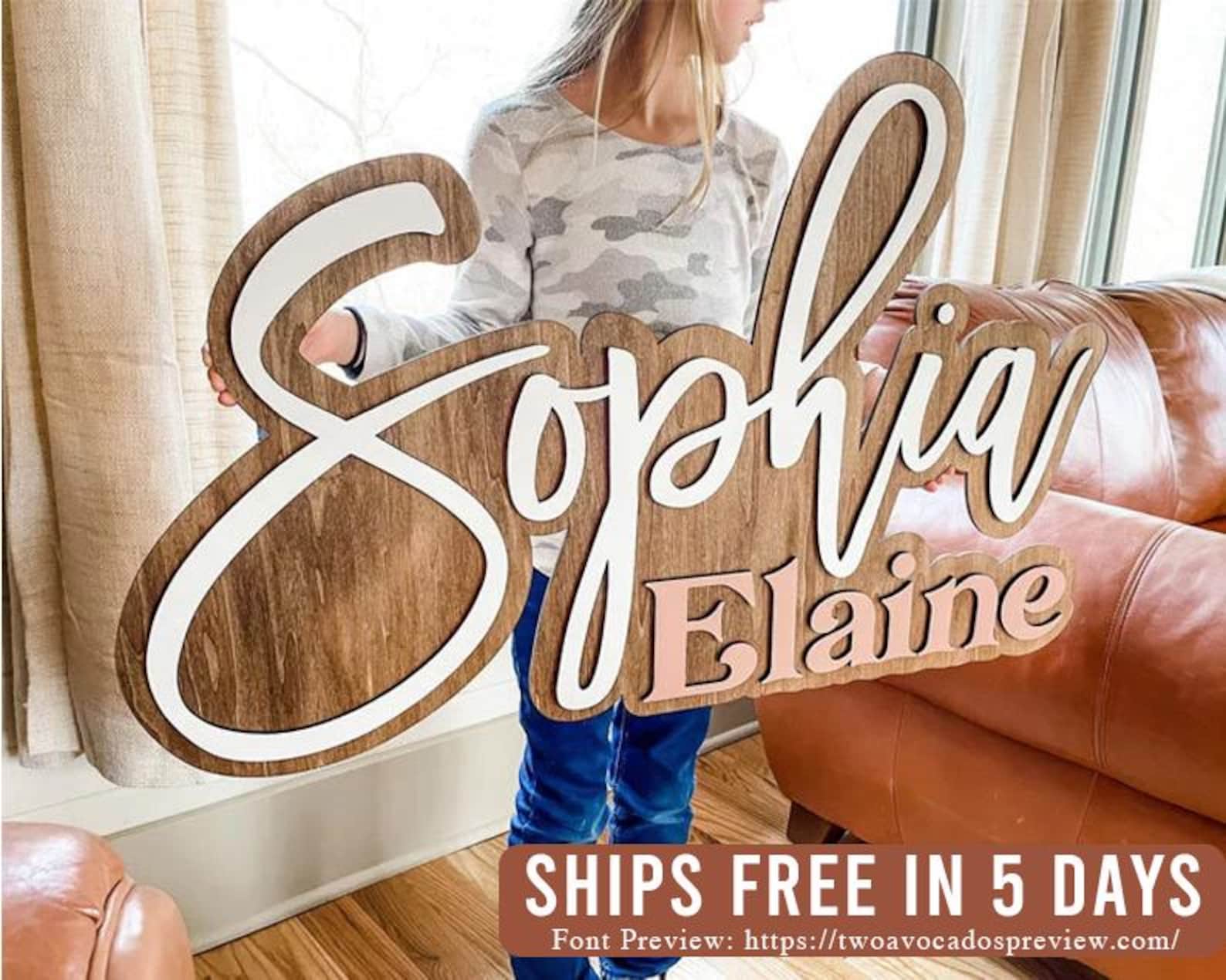 Custom Wooden Baby Name Sign