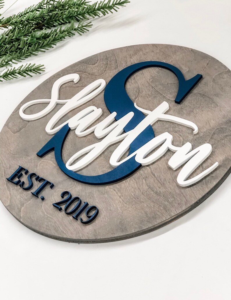 Round last name sign // laser cut sign // round wedding sign Etsy