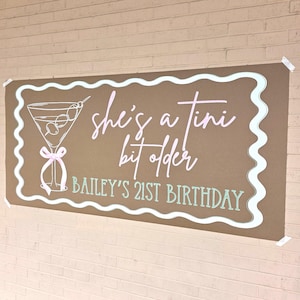 Personalised Birthday Banner - Champagne Party Decor - 18th 21st 30th 40th 50th 60th 70th