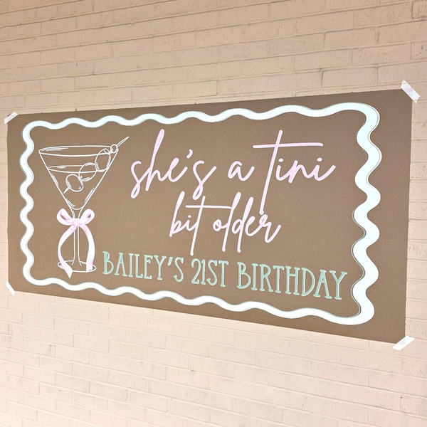 Custom Banner, Printed Butcher Paper Banner, Personalized Party Decor, Event Banner, Printed Banner, Personalized Banner, Tini Bit Older