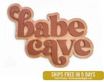 Babe cave sign, girls room sign, nursery sign, nursery decor, girl nursery sign