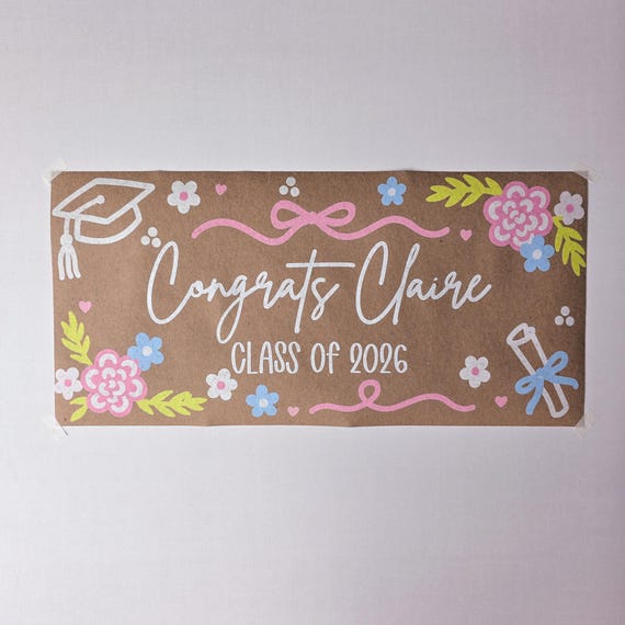 Custom Banner, Printed Butcher Paper Banner, Personalized Party Decor, Event Banner, Printed Banner, Personalized Banner, Graduation