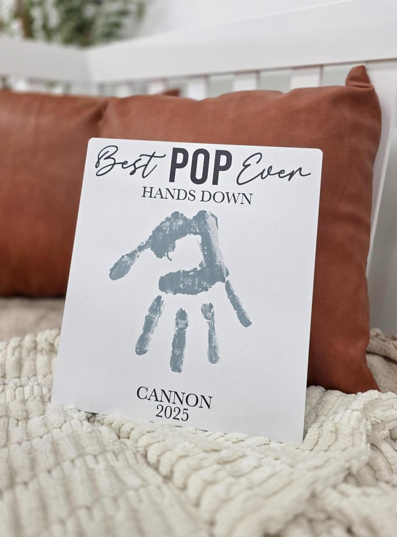 Father's Day Handprint Sign, Father's Day Keepsake, Best Dad Hands Down ...