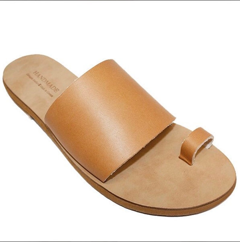 Women Slides Toe Ring Sandals Boho Sandals Slide Sandals Leather Sandals Greek Leather Sandals Women Sandals Handmade Leather Sandals