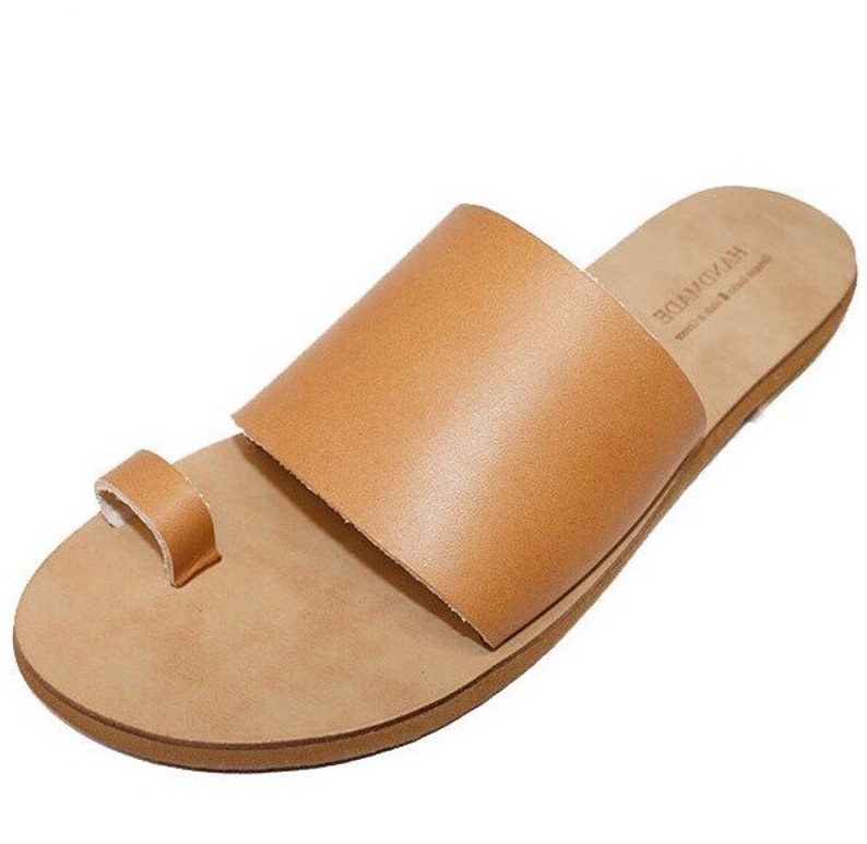 Women Slides Toe Ring Sandals Boho Sandals Slide Sandals Leather Sandals Greek Leather Sandals Women Sandals Handmade Leather Sandals
